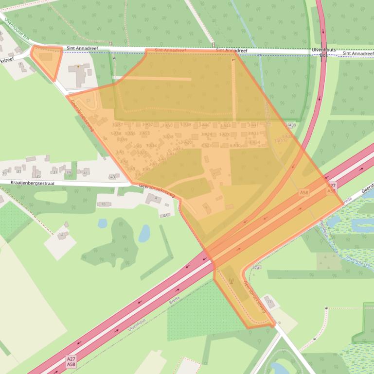 Kaart van postcodegebied 4851RD.