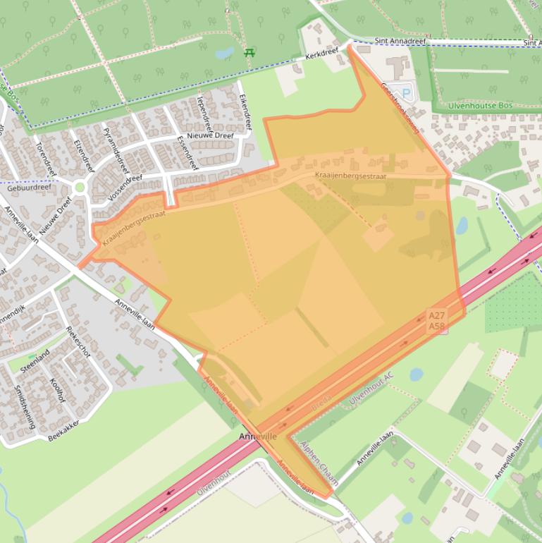 Kaart van postcodegebied 4851RG.