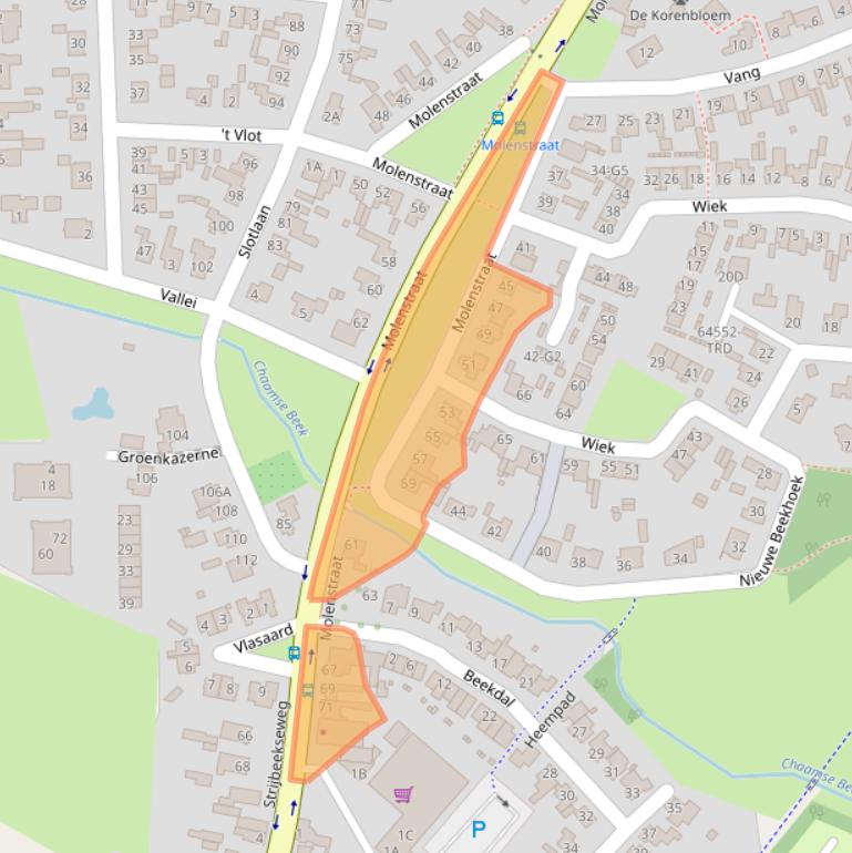 Kaart van postcodegebied 4851SE.