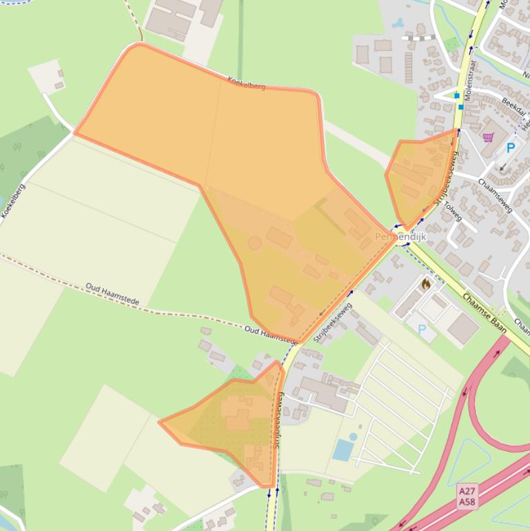 Kaart van postcodegebied 4851SL.