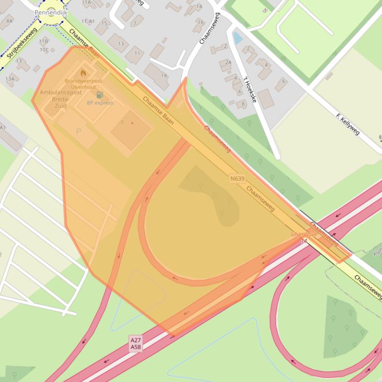 Kaart van postcodegebied 4851SN.