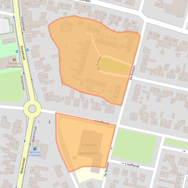 Kaart van postcodegebied 4851TE.