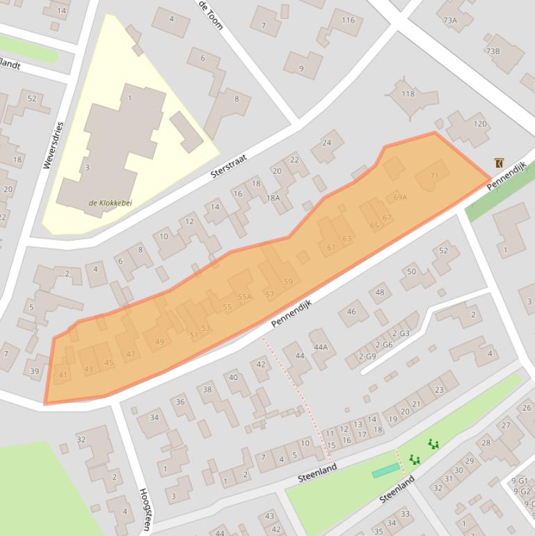 Kaart van postcodegebied 4851VC.