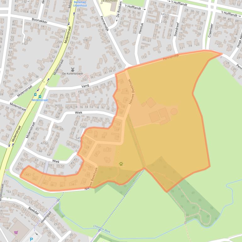 Kaart van postcodegebied 4851VK.