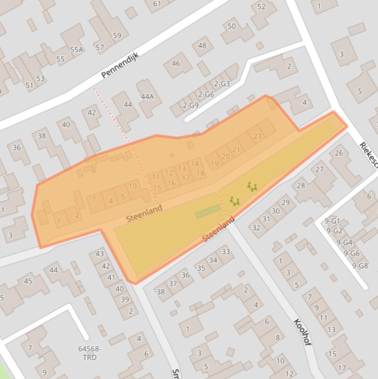 Kaart van postcodegebied 4851WD.