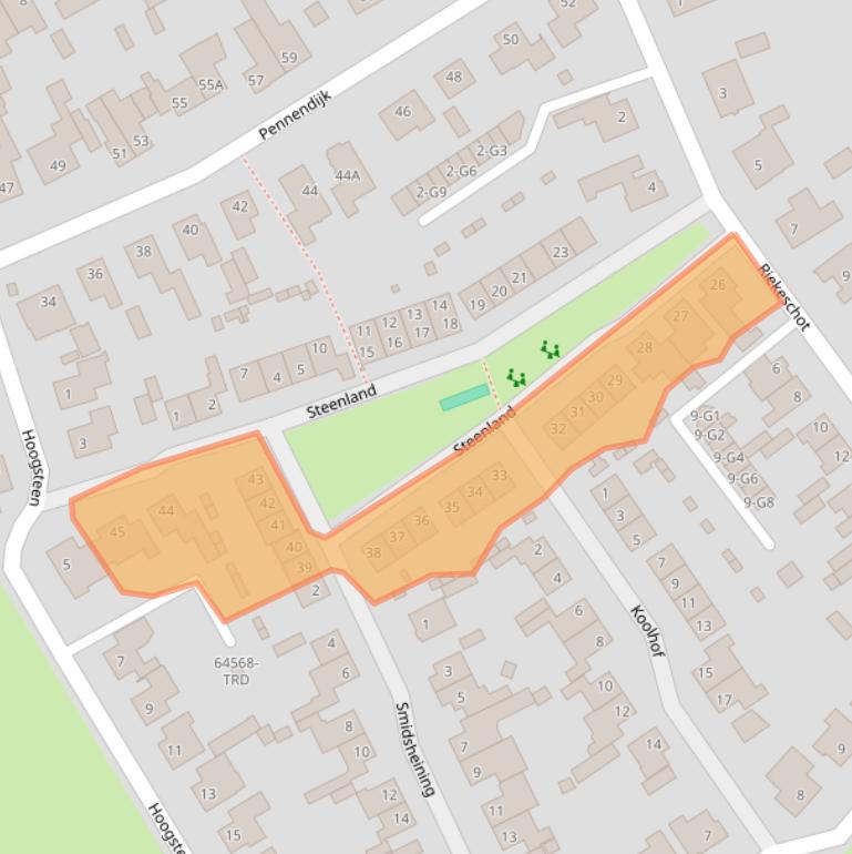 Kaart van postcodegebied 4851WE.