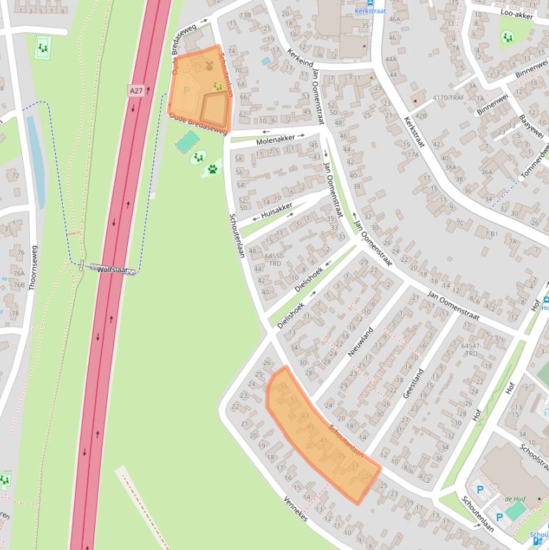 Kaart van postcodegebied 4854AV.