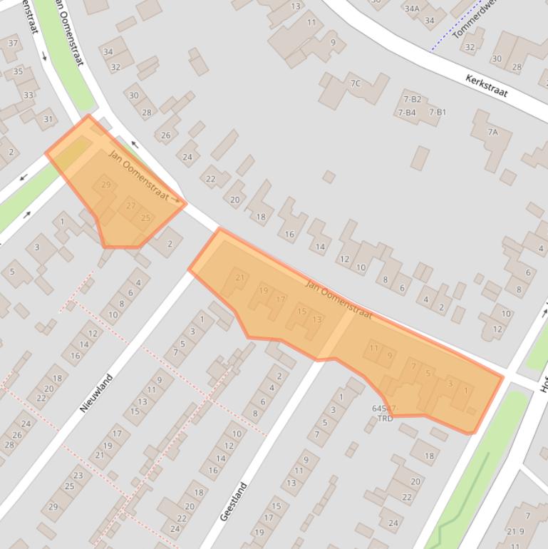 Kaart van postcodegebied 4854BA.