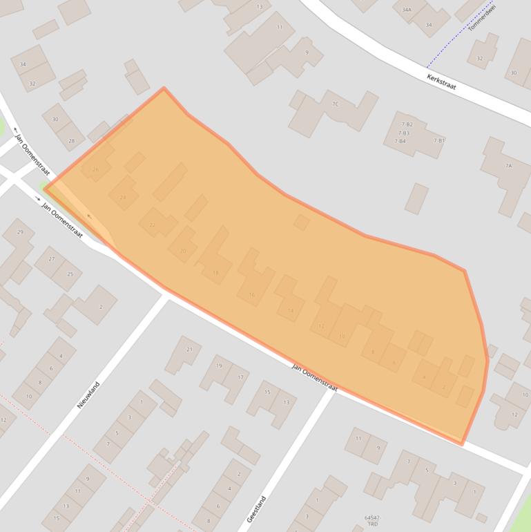 Kaart van postcodegebied 4854BC.