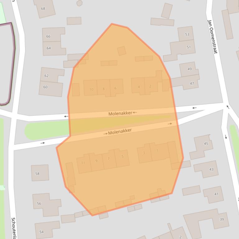 Kaart van postcodegebied 4854BM.