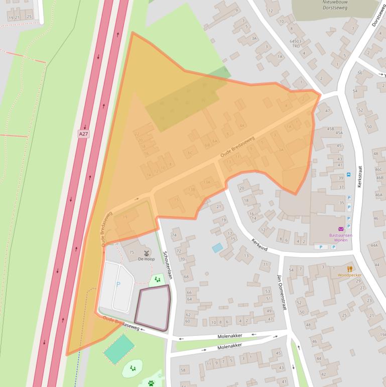 Kaart van postcodegebied 4854BR.