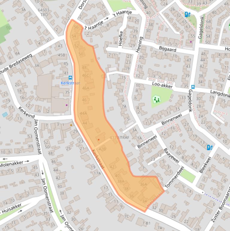 Kaart van postcodegebied 4854CG.