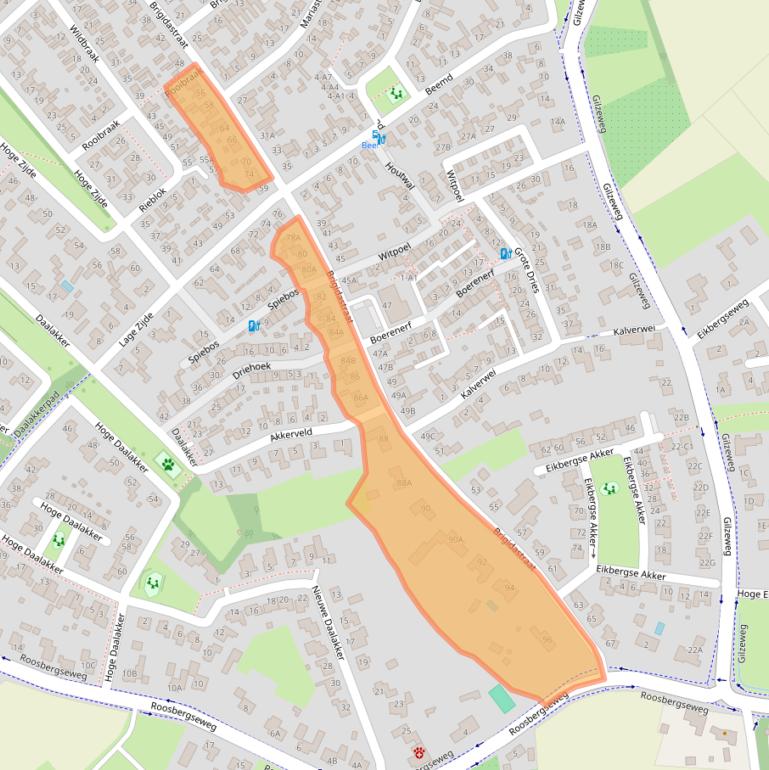 Kaart van postcodegebied 4854CV.