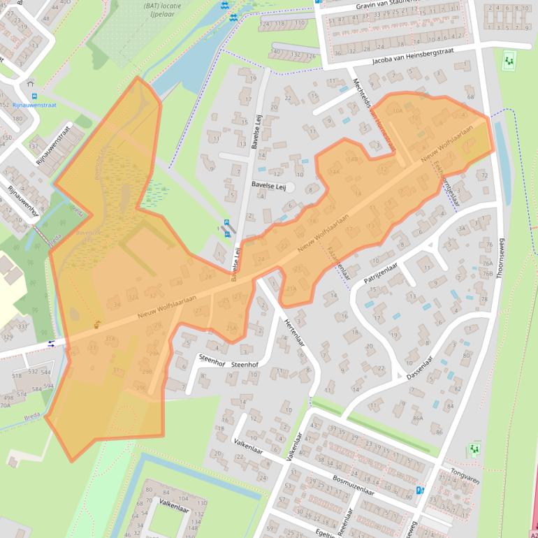 Kaart van postcodegebied 4854EA.