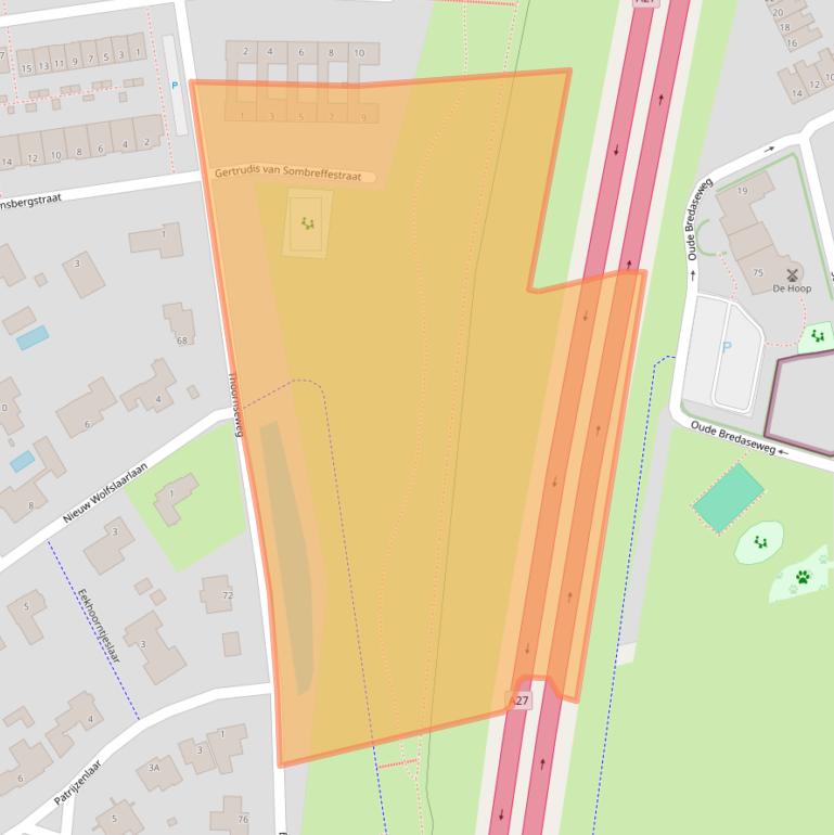 Kaart van postcodegebied 4854EK.