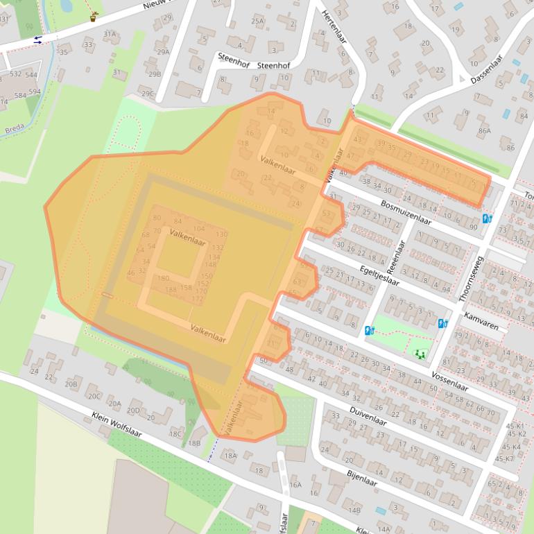 Kaart van postcodegebied 4854GR.