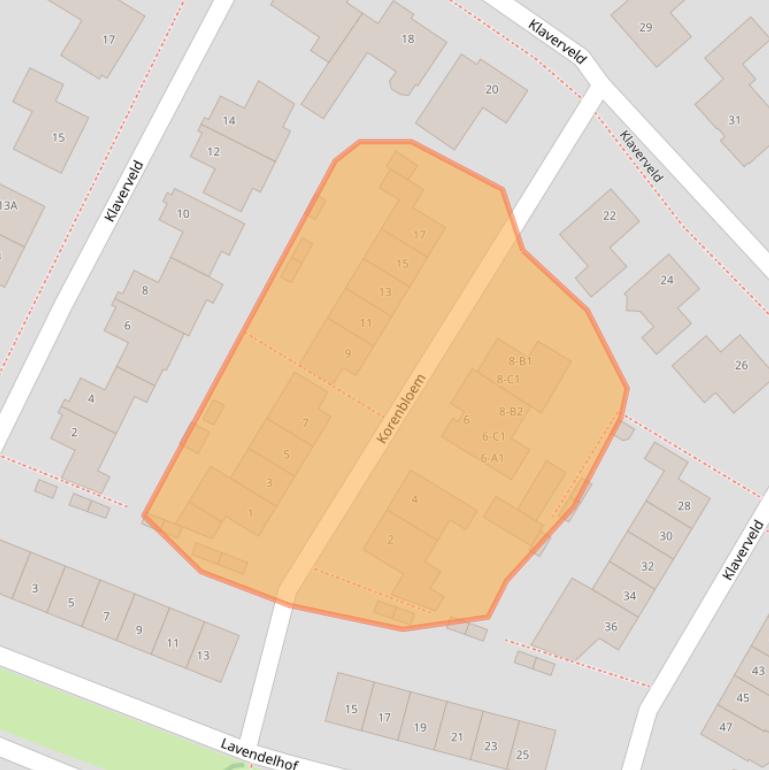 Kaart van postcodegebied 4854KX.