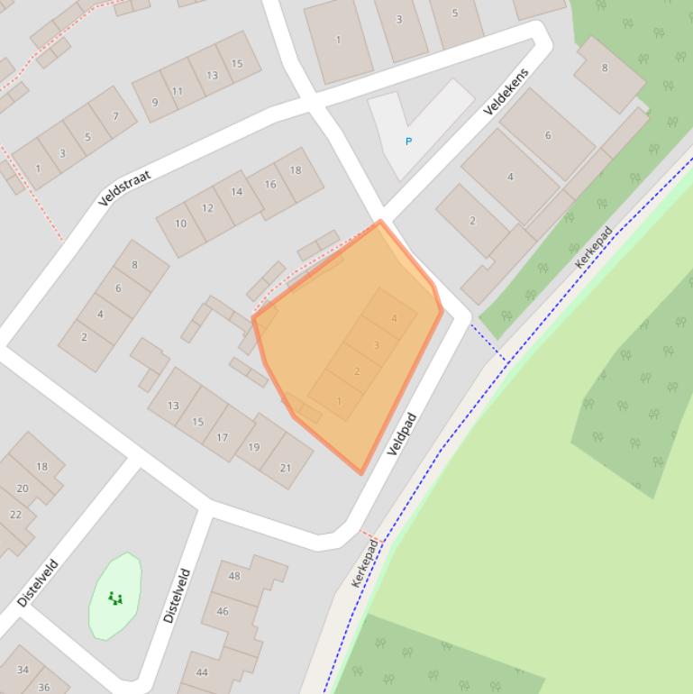 Kaart van postcodegebied 4854LL.