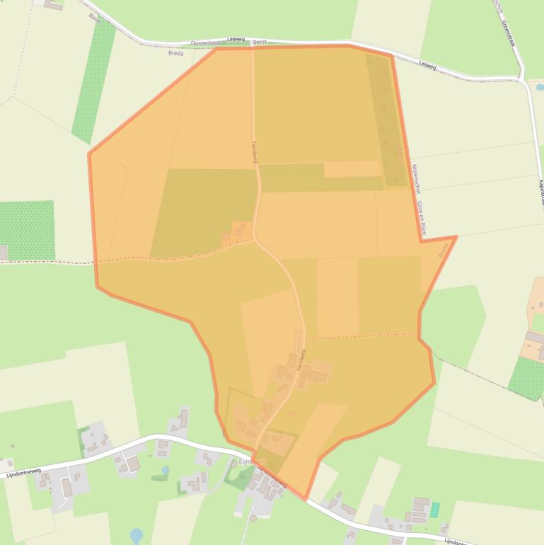 Kaart van postcodegebied 4854NL.