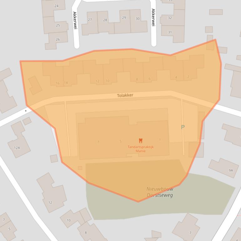 Kaart van postcodegebied 4854NV.