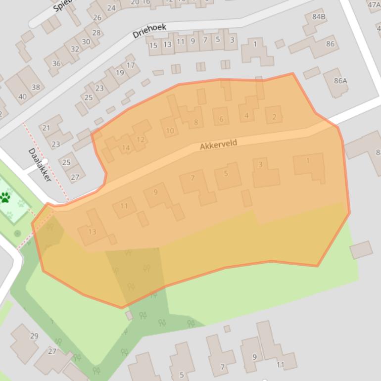 Kaart van postcodegebied 4854RN.