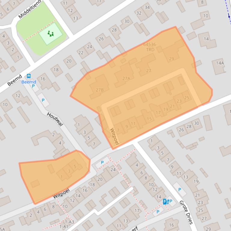 Kaart van postcodegebied 4854RW.