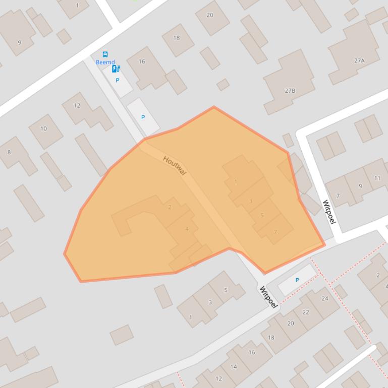 Kaart van postcodegebied 4854RZ.