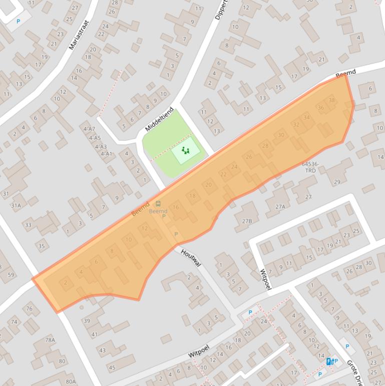 Kaart van postcodegebied 4854SC.