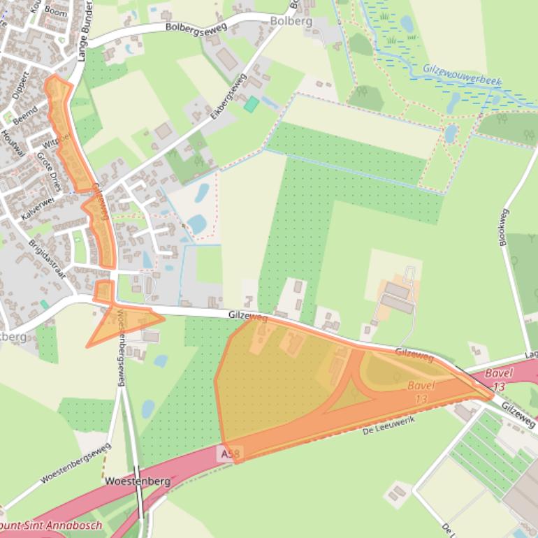 Kaart van postcodegebied 4854SG.