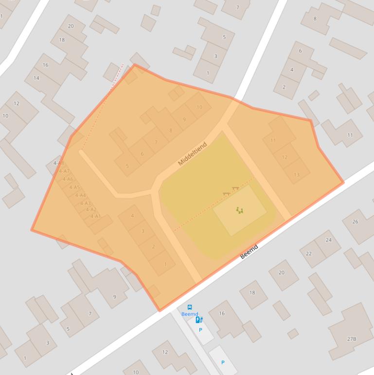 Kaart van postcodegebied 4854SH.