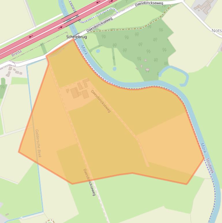 Kaart van postcodegebied 4855AA.