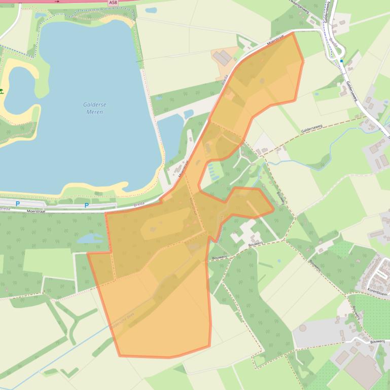 Kaart van postcodegebied 4855AC.