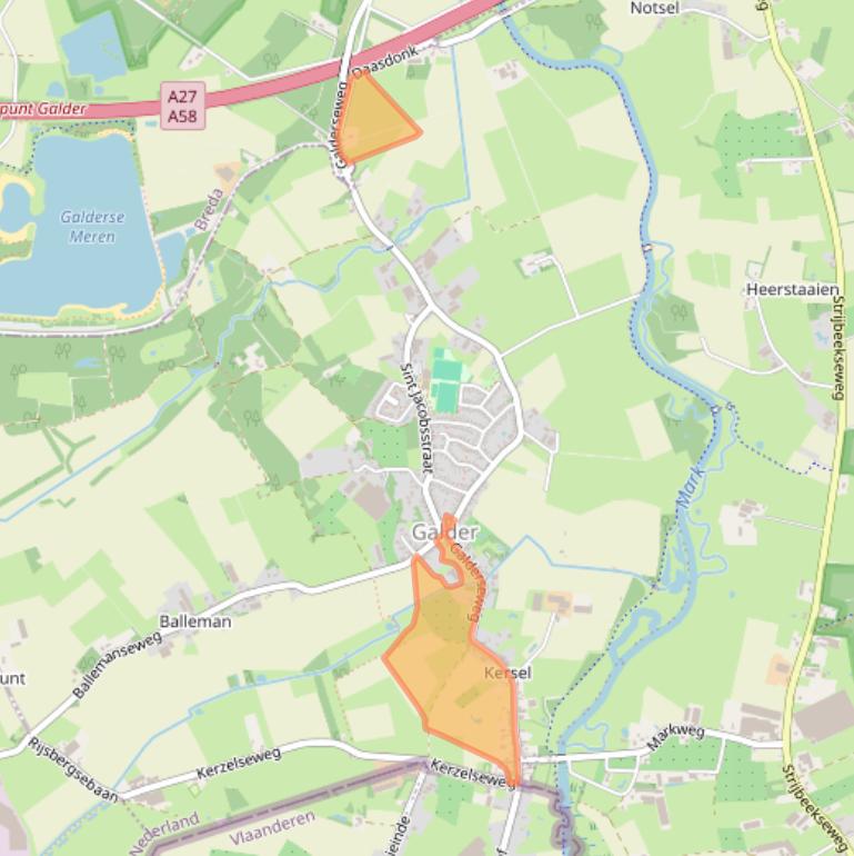 Kaart van postcodegebied 4855AJ.