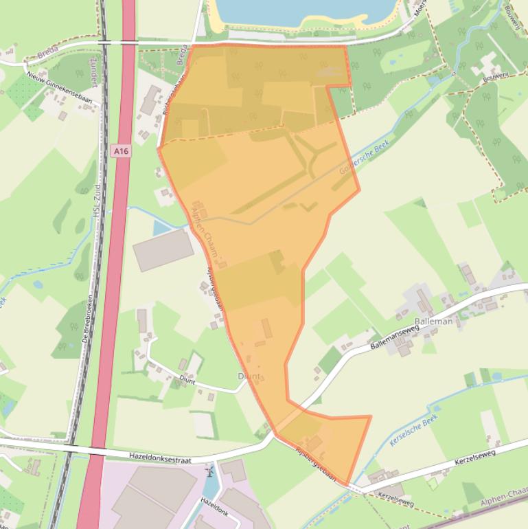 Kaart van postcodegebied 4855AS.
