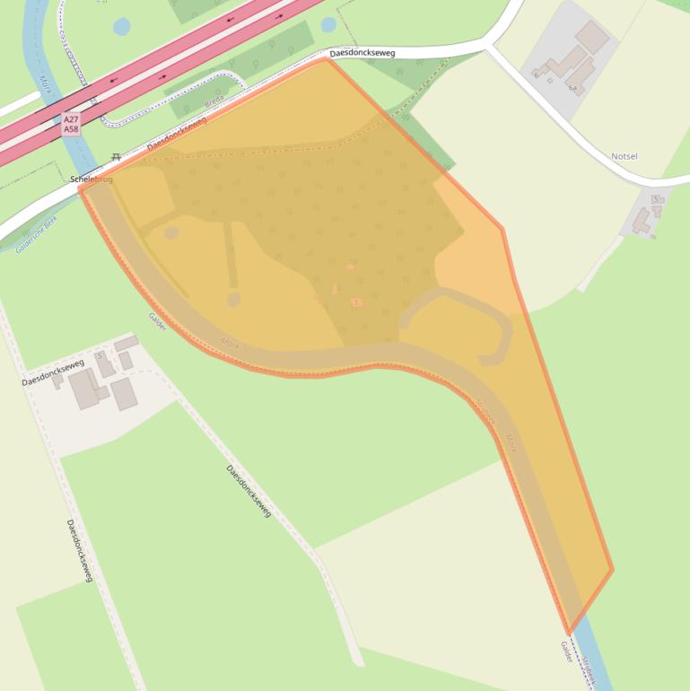 Kaart van postcodegebied 4856AJ.