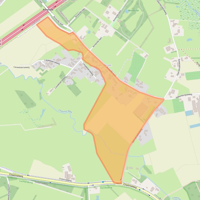 Kaart van postcodegebied 4858RB.