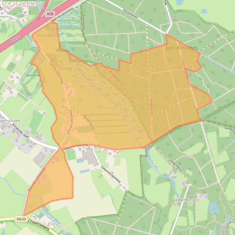 Kaart van postcodegebied 4858RE.