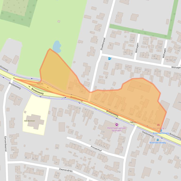Kaart van postcodegebied 4861AJ.
