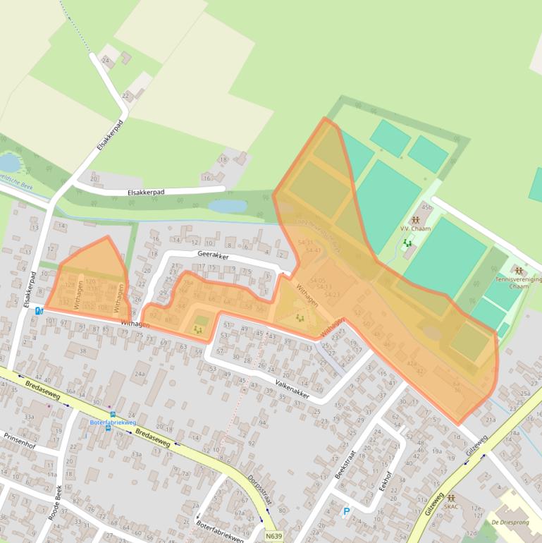 Kaart van postcodegebied 4861AR.