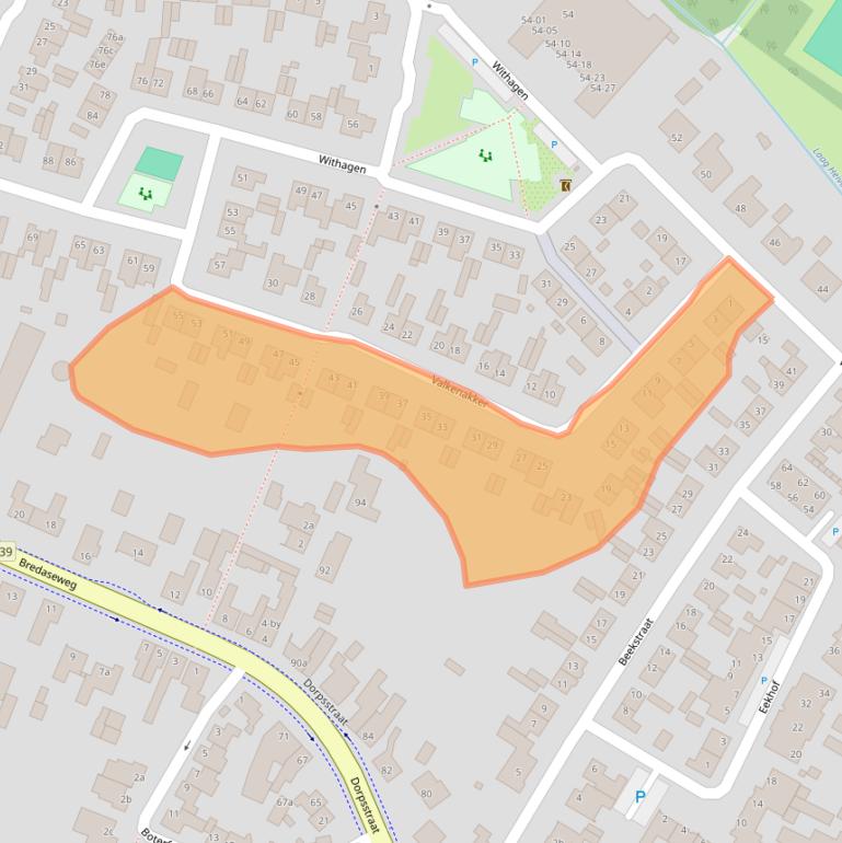 Kaart van postcodegebied 4861AW.