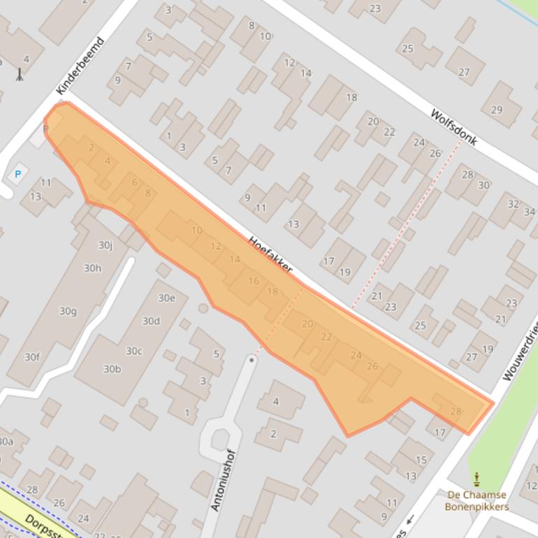 Kaart van postcodegebied 4861BJ.