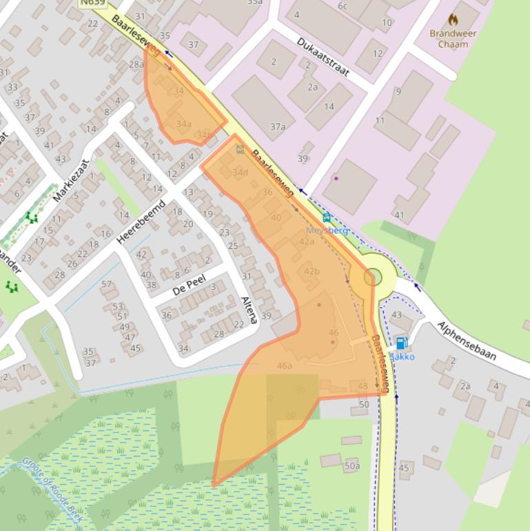 Kaart van postcodegebied 4861BT.