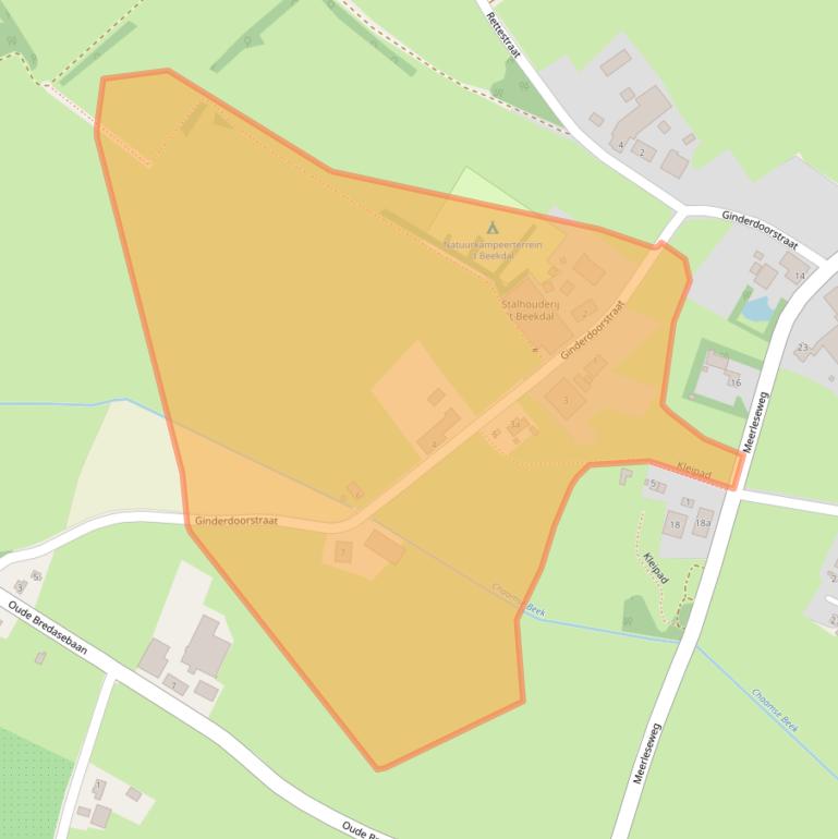 Kaart van postcodegebied 4861CC.