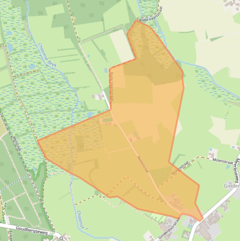 Kaart van postcodegebied 4861CD.