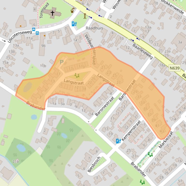 Kaart van postcodegebied 4861DB.