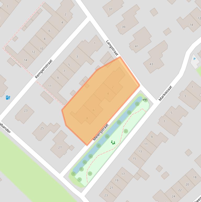 Kaart van postcodegebied 4861DD.