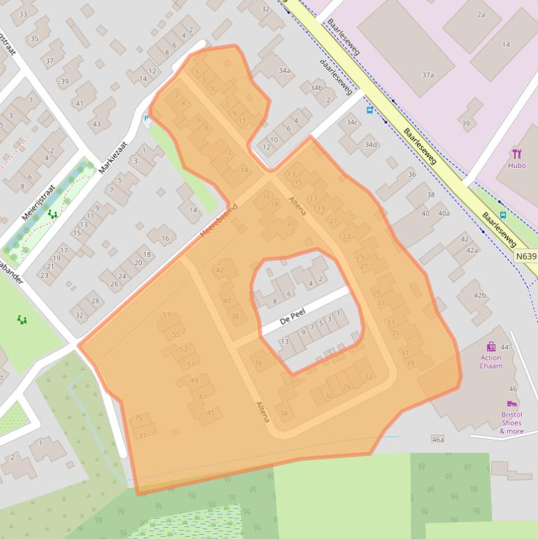 Kaart van postcodegebied 4861DH.