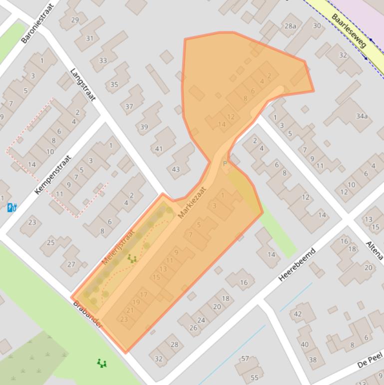 Kaart van postcodegebied 4861DJ.