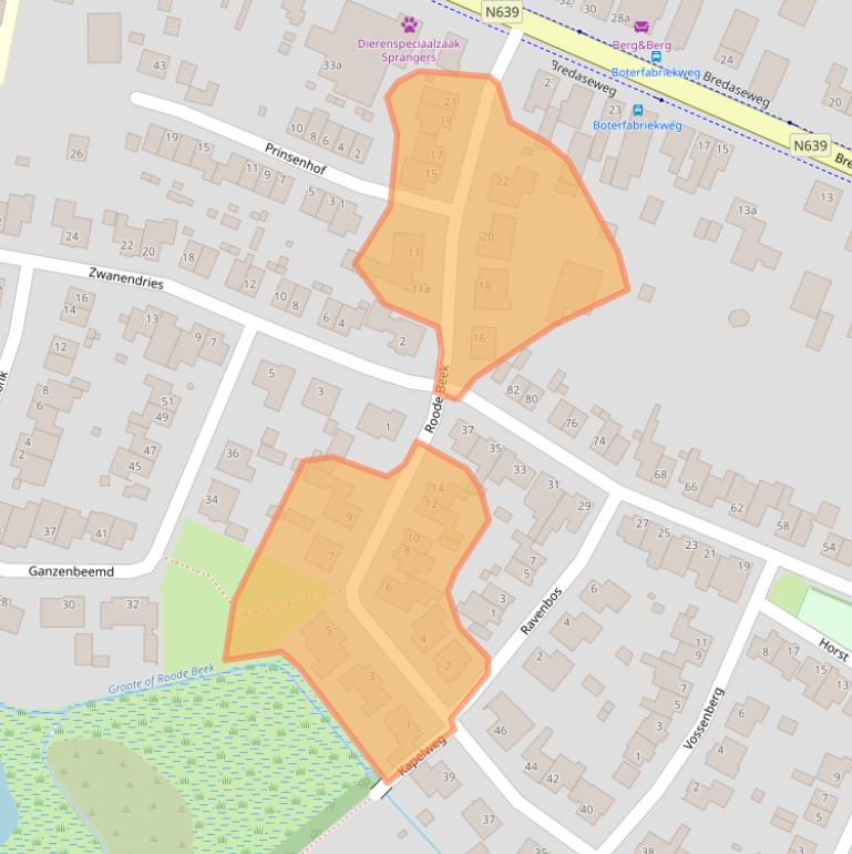 Kaart van postcodegebied 4861EE.