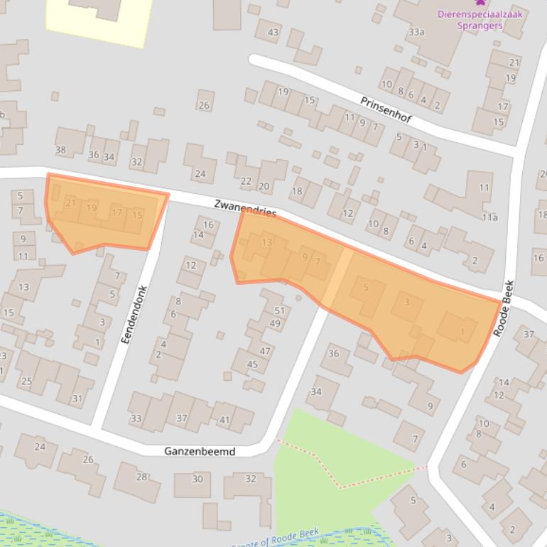 Kaart van postcodegebied 4861EH.